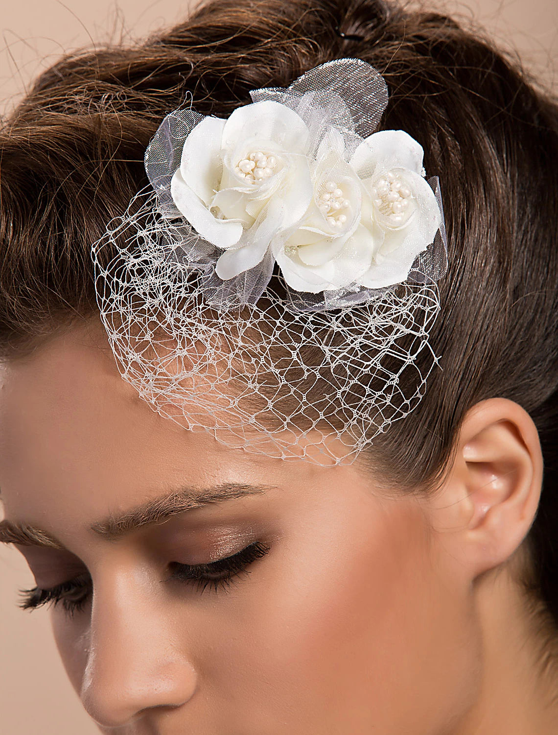 Wholesale Tulle / Crystal / Fabric Crown Tiaras / Fascinators / Flowers with 1 Piece Wedding / Special Occasion / Party / Evening Headpiece